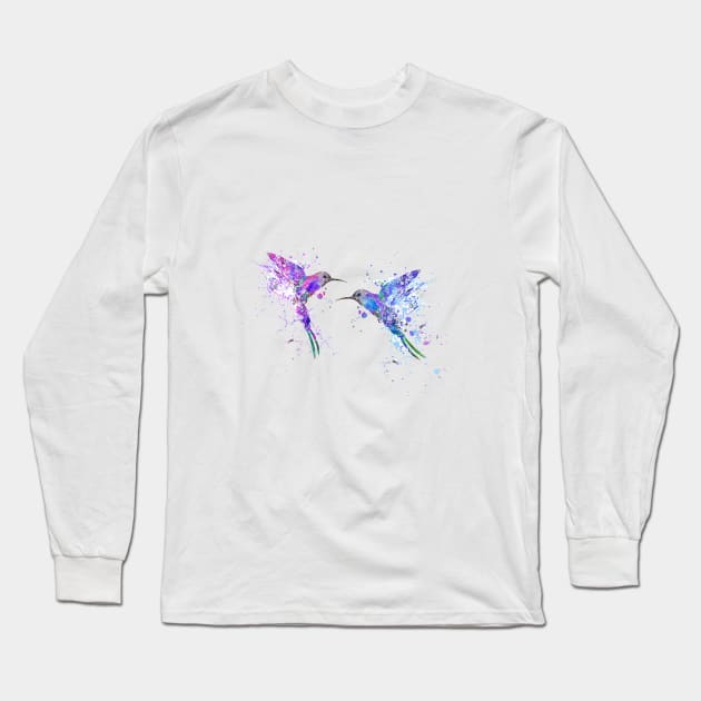 Hummingbird Long Sleeve T-Shirt by RosaliArt